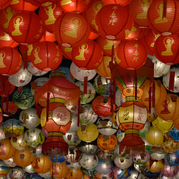 Colorful Painted Lanterns