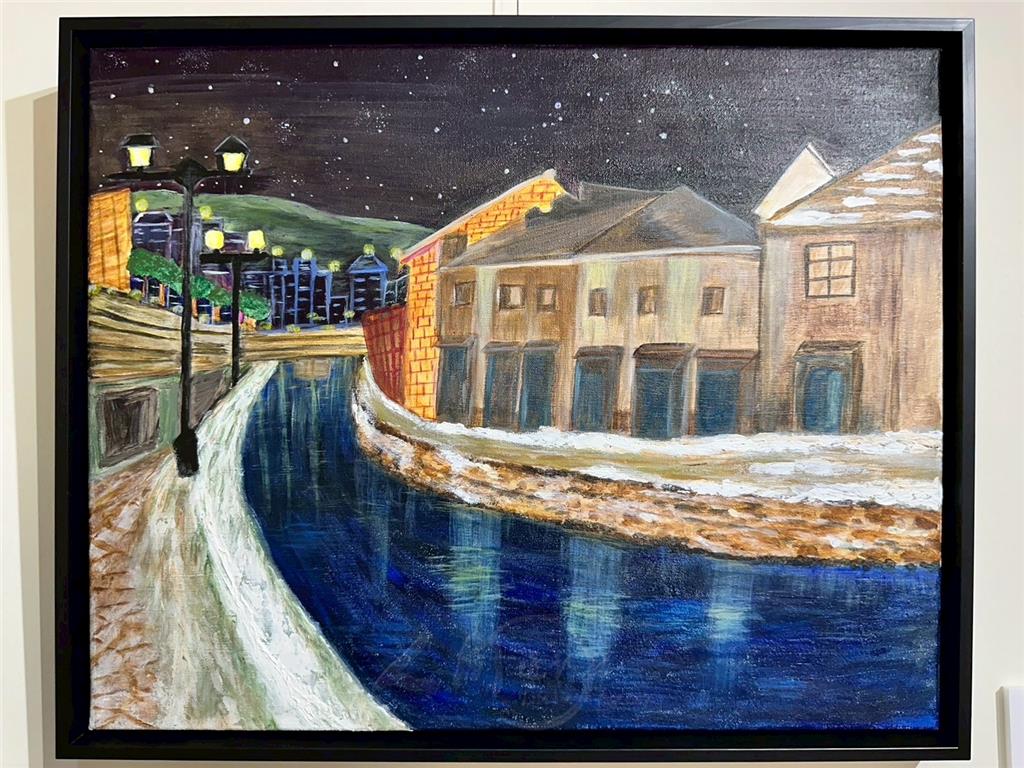 蘇淑雅作品-〈夜晚的小樽運河〉。.jpg